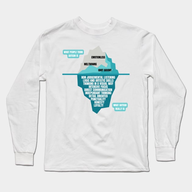 The Autism Iceberg Funny Design for Autistics Long Sleeve T-Shirt by nathalieaynie
